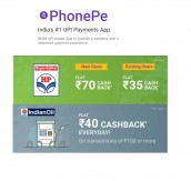 Get Flat Rs 70 cashback PhonePe Petrol offer HPCL and Indian oil on petrol pumps